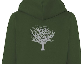 Tree of Life Zip Hoodie Unisex Yoga Hoodie Spiritual Back Print Hoodie Meditation Mindfulness Jacket Gift - Grey Print