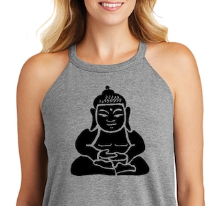 Shadow Buddha Ladies Yoga Tri Blend Rocker Tanktop = SHADBUDDHA-DT137L