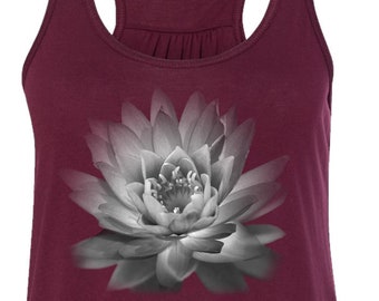 Lotus Flower Ladies Yoga Flowy Racerback Tanktop - LOTUSFLWR-8800
