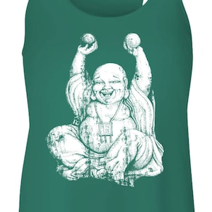 Laughing Buddha Ladies Yoga Flowy Racerback Tanktop = 8800-LAUGHBUDDHA