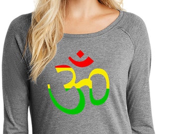 Rasta AUM Ladies Yoga Tri Blend Long Sleeve = RASTAUM-DT132L