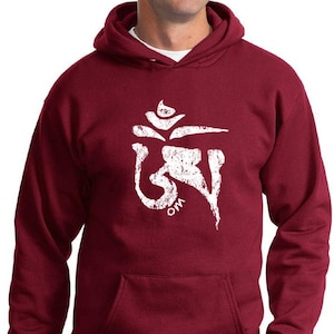 White Tibetan OM Yoga Hoodie - PC90H-WTIBET