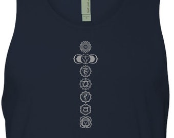Grey 7 Chakras Men's Yoga Cotton Tank Top = GREYCHAK-3633