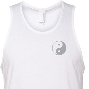 Yin Yang Pocket Print Men&#39;s Yoga Cotton Tank Top = YINYANG-PP-3633