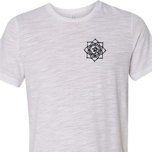 Black Lotus OM Patch Pocket Print Burnout Yoga Tee Shirt = BLACKLOTUS-PP-3650