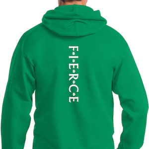 Fierce Back Print Yoga Hoodie - FIERCE-BP-PC90H