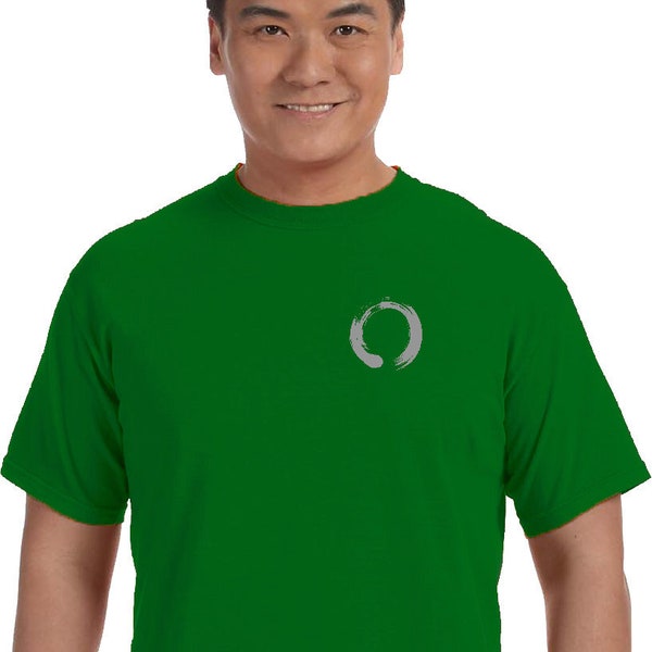 Enso Zen Circle Pocket Print Adult Unisex Yoga Heavyweight Pigment Dyed T-Shirt = ENSO-PP-1717