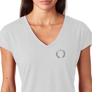 Enso Zen Circle Pocket Print Ladies Yoga Tri Blend V-Neck Tee Shirt = ENSO-PP-6750VL