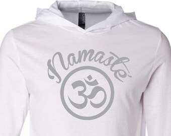 Namaste OM Yoga Lightweight Hoodie Tee T-Shirt - NAMASTEOM-3512