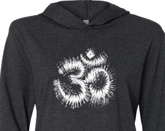 Tie Dye OM Yoga Lightweight Hoodie Tee T-Shirt - TIEDYEOM-3512