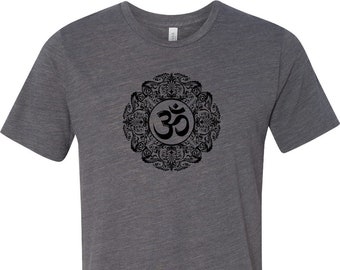 Black Ornate OM Burnout Yoga Tee Shirt = BLKORNATE-3650