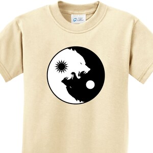 Yin Yang Wolves Kid&#39;s Yoga Tee T-Shirt = PC61Y-ARCH