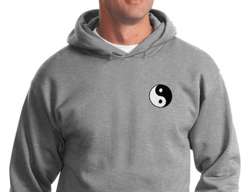 Yin Yang Heart Yoga Lightweight Hoodie Tee T-shirt - YYHEART-3512