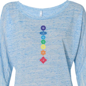 Floral Chakras Ladies Yoga Off Shoulder Tee T-Shirt - FLORAL-8850