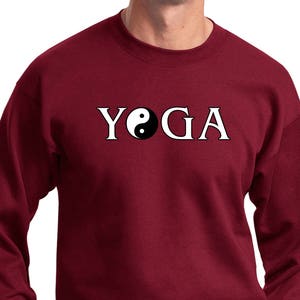 Yin Yang Yoga Text Yoga Sweatshirt = PC90-YYTEXT