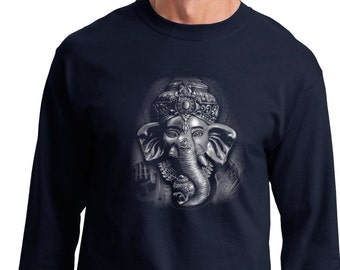 3D Ganesha Dark Yoga Long Sleeve Tee Shirt = PC61LS-3DDARK