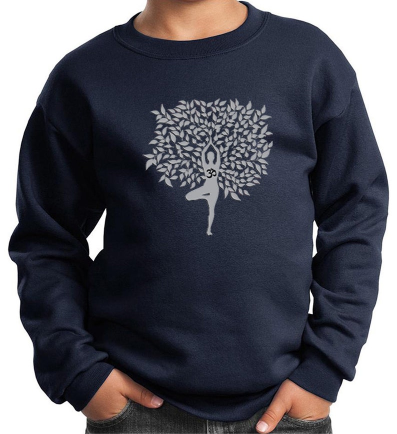 Grey Tree Pose Kid's Yoga Sweatshirt PC90Y-GTREEPOSE image 4