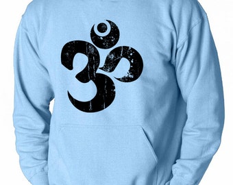 Black Distressed OM Yoga Hoodie - PC90H-BDOM