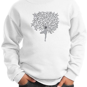 Grey Tree Pose Kid's Yoga Sweatshirt PC90Y-GTREEPOSE image 7