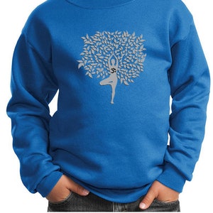 Grey Tree Pose Kid's Yoga Sweatshirt PC90Y-GTREEPOSE image 6