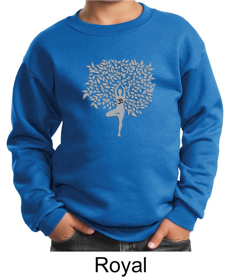 Grey Tree Pose Kid's Yoga Sweatshirt PC90Y-GTREEPOSE image 6