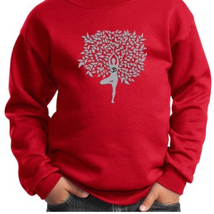 Grey Tree Pose Kid's Yoga Sweatshirt PC90Y-GTREEPOSE image 5