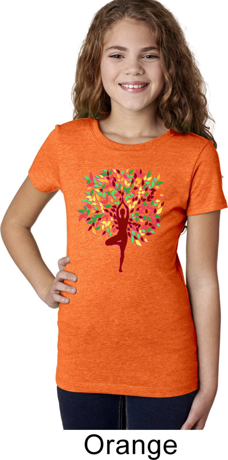 Foliage Tree Pose Girl's Yoga Tee Tshirt 3712FOLIAGE Etsy