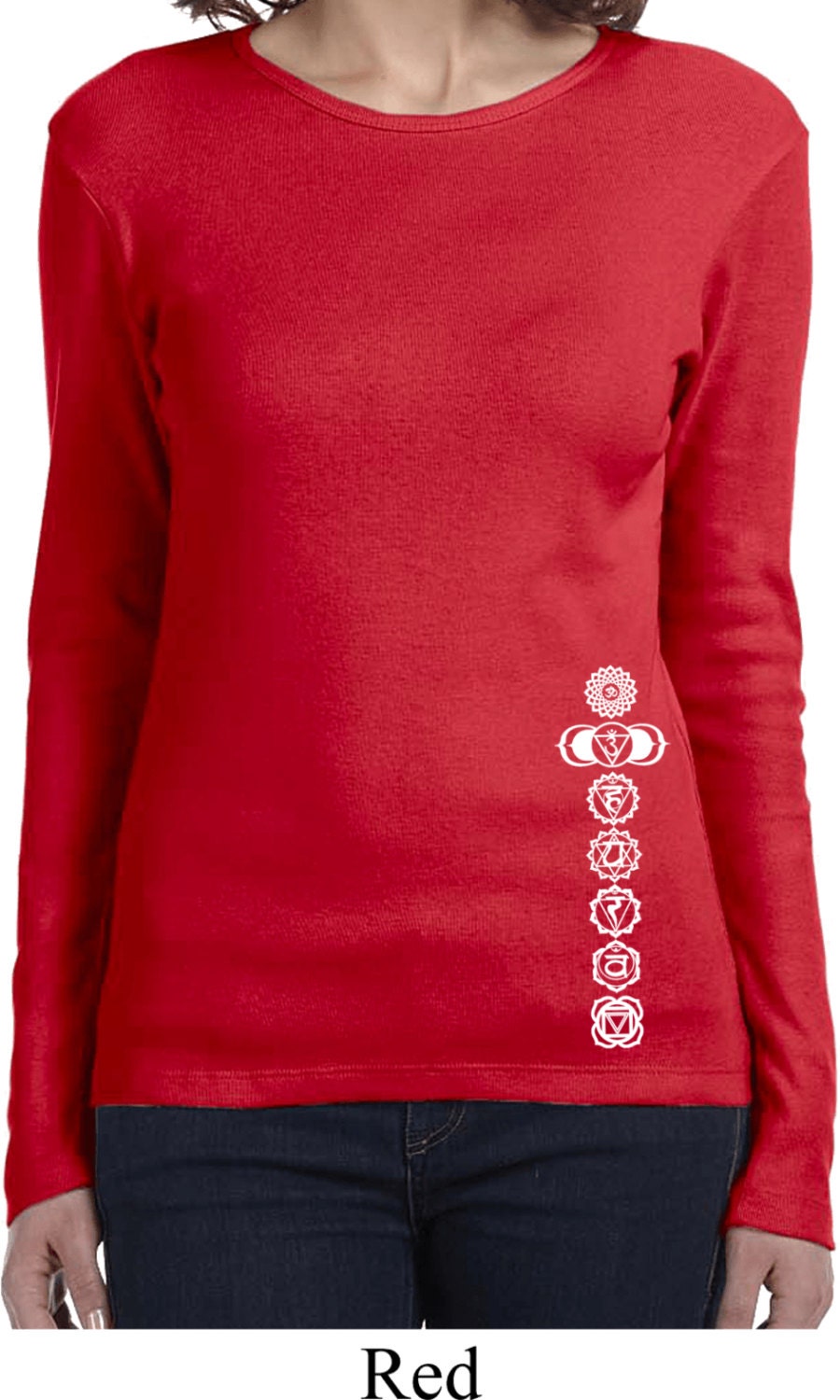 Donna Maglietta con Scollo a V 7 Chakra Stile Retrò Yoga