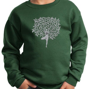 Grey Tree Pose Kid's Yoga Sweatshirt PC90Y-GTREEPOSE image 2