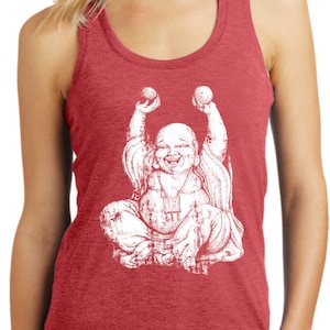 Laughing Buddha Ladies Yoga Racerback Tanktop = DM138L-LAUGHBUDDHA