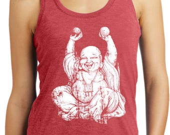 Laughing Buddha Ladies Yoga Racerback Tanktop = DM138L-LAUGHBUDDHA
