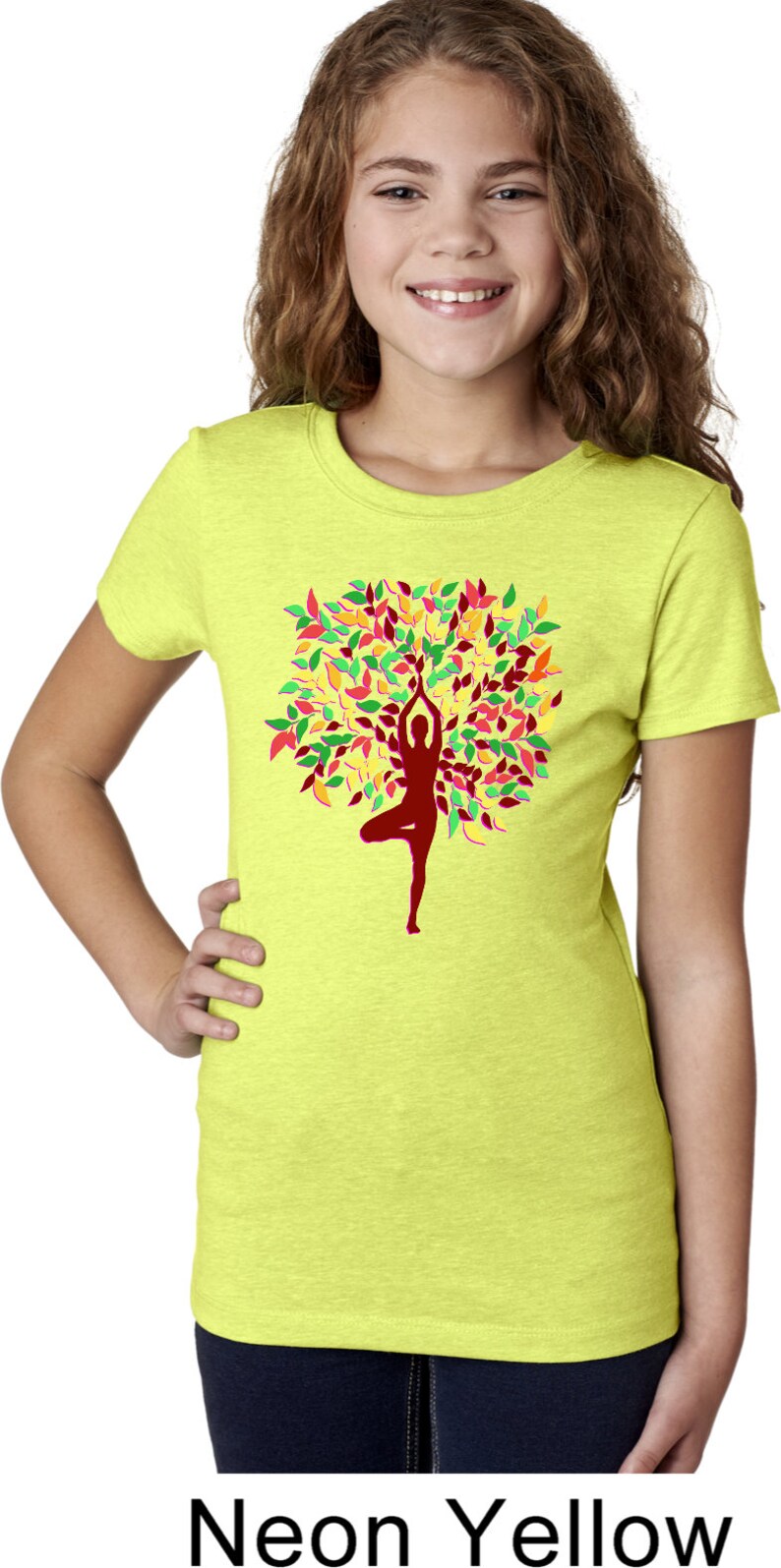 Foliage Tree Pose Girl's Yoga Tee Tshirt 3712FOLIAGE Etsy
