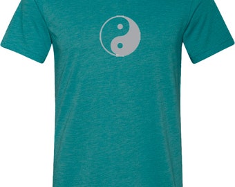 Yin Yang Big Print Adult Unisex Yoga Triblend V-neck Tee
