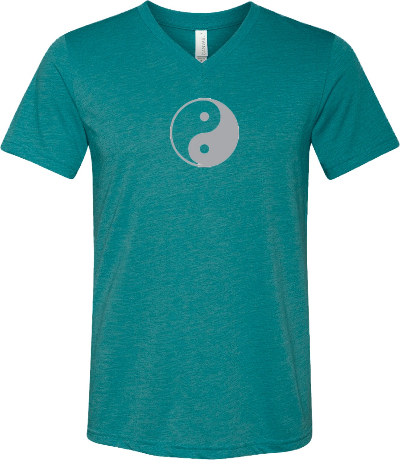 Yin Yang Big Print Adult Unisex Yoga Triblend V-neck Tee Shirt