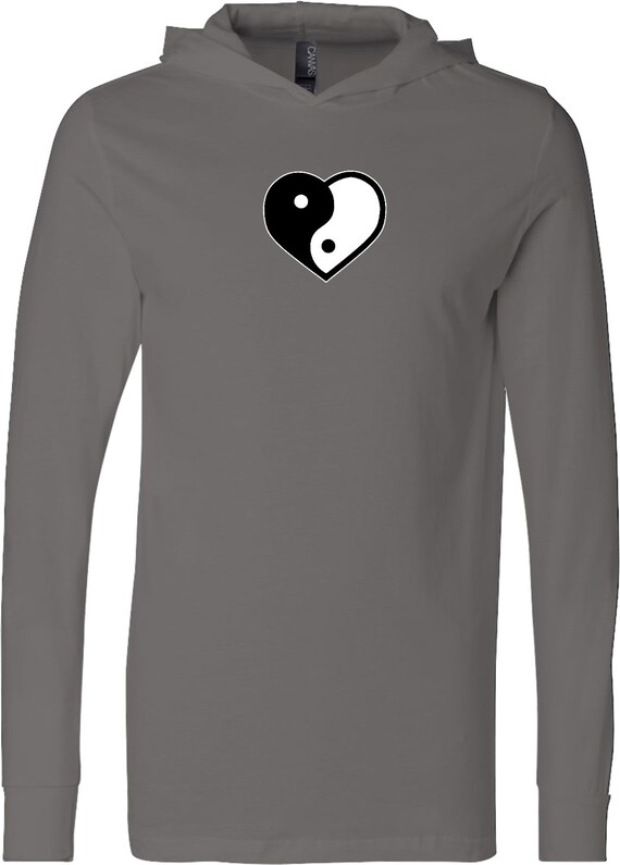 Yin Yang Heart Yoga Lightweight Hoodie Tee T-shirt - YYHEART-3512