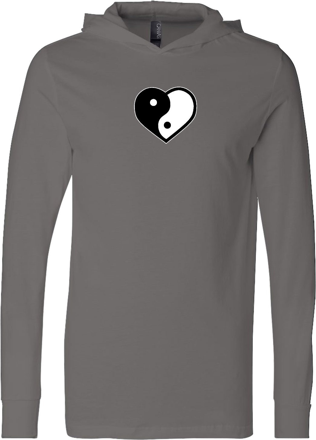 Yin Yang Heart Yoga Lightweight Hoodie Tee T-shirt - YYHEART-3512