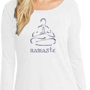 Namaste Lotus Pose Ladies Yoga Tri Blend Long Sleeve NLP-DT132L - Etsy