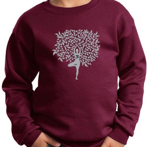 Grey Tree Pose Kid's Yoga Sweatshirt PC90Y-GTREEPOSE image 3