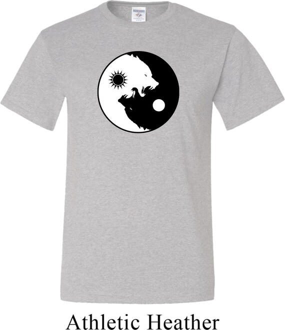 Buy Cool Shirts Yin Yang Wolves Yoga Tall Shirt
