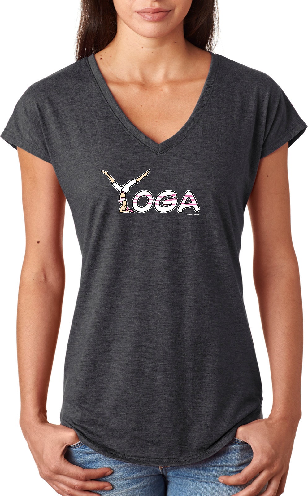 Yoga Spelling Ladies Yoga Tri Blend V-neck Tee Shirt - Etsy
