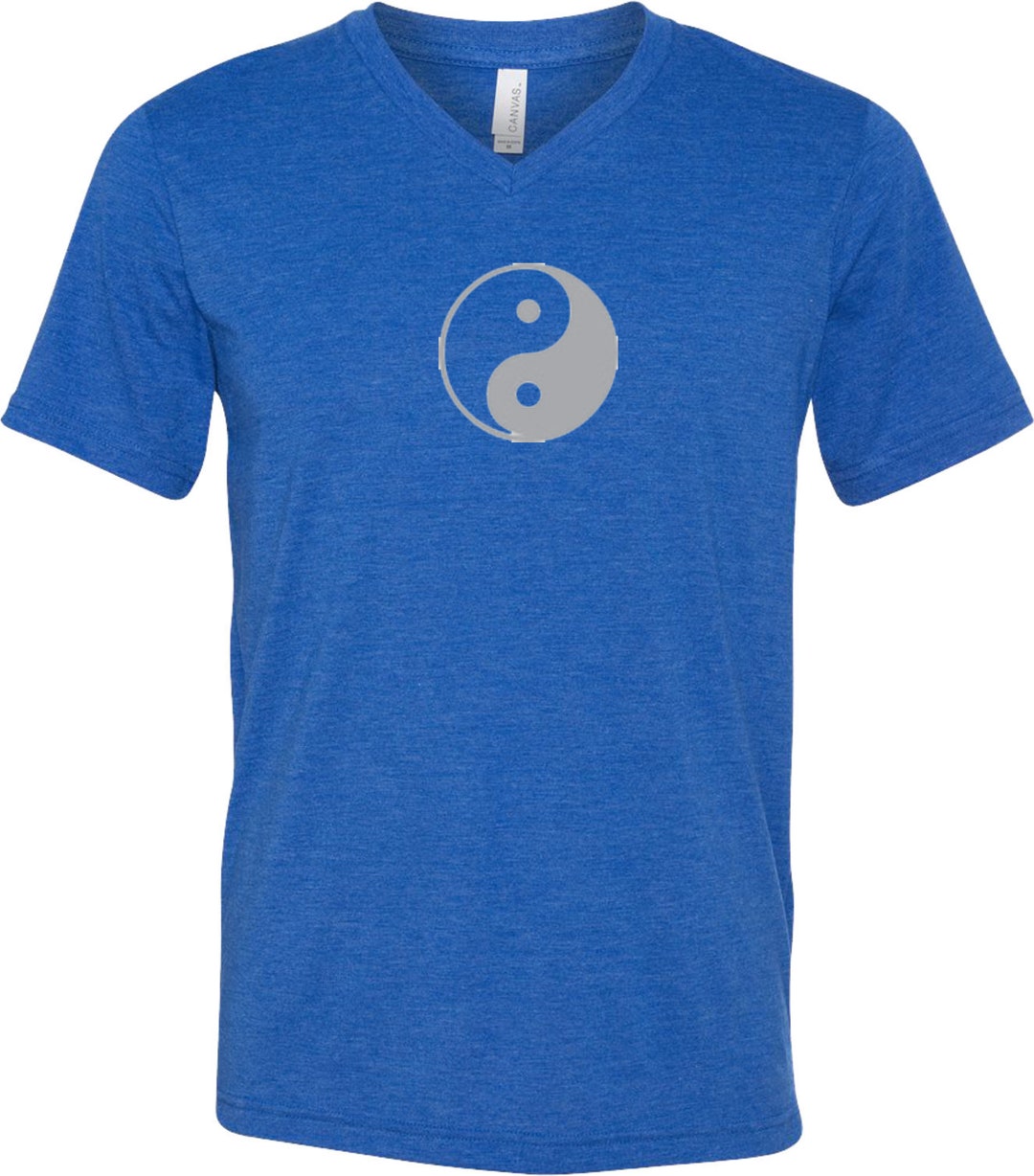 Yin Yang Big Print Adult Unisex Yoga Triblend V-neck Tee