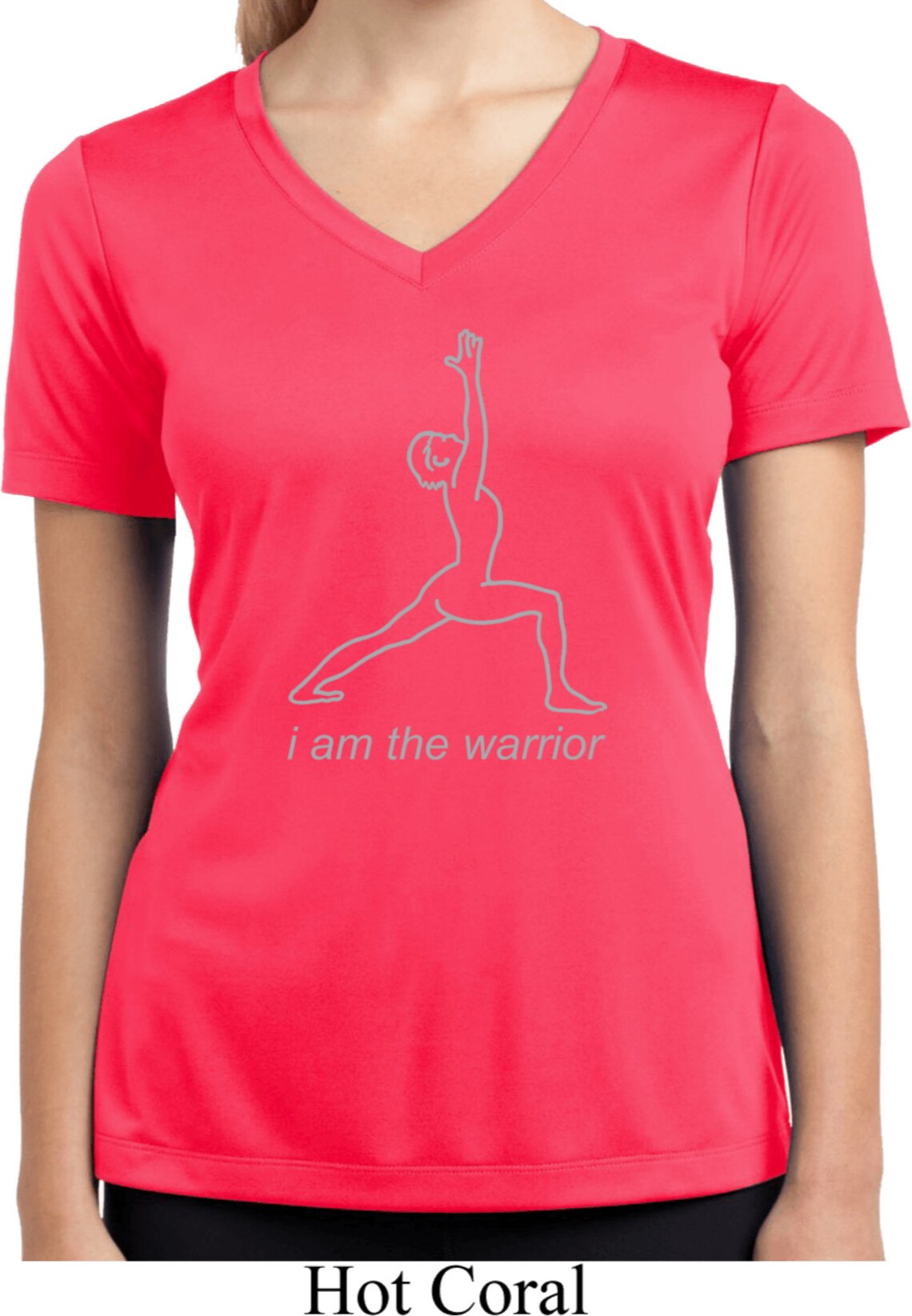 Line Warrior Ladies Yoga Moisture Wicking Vneck Tee Tshirt Etsy