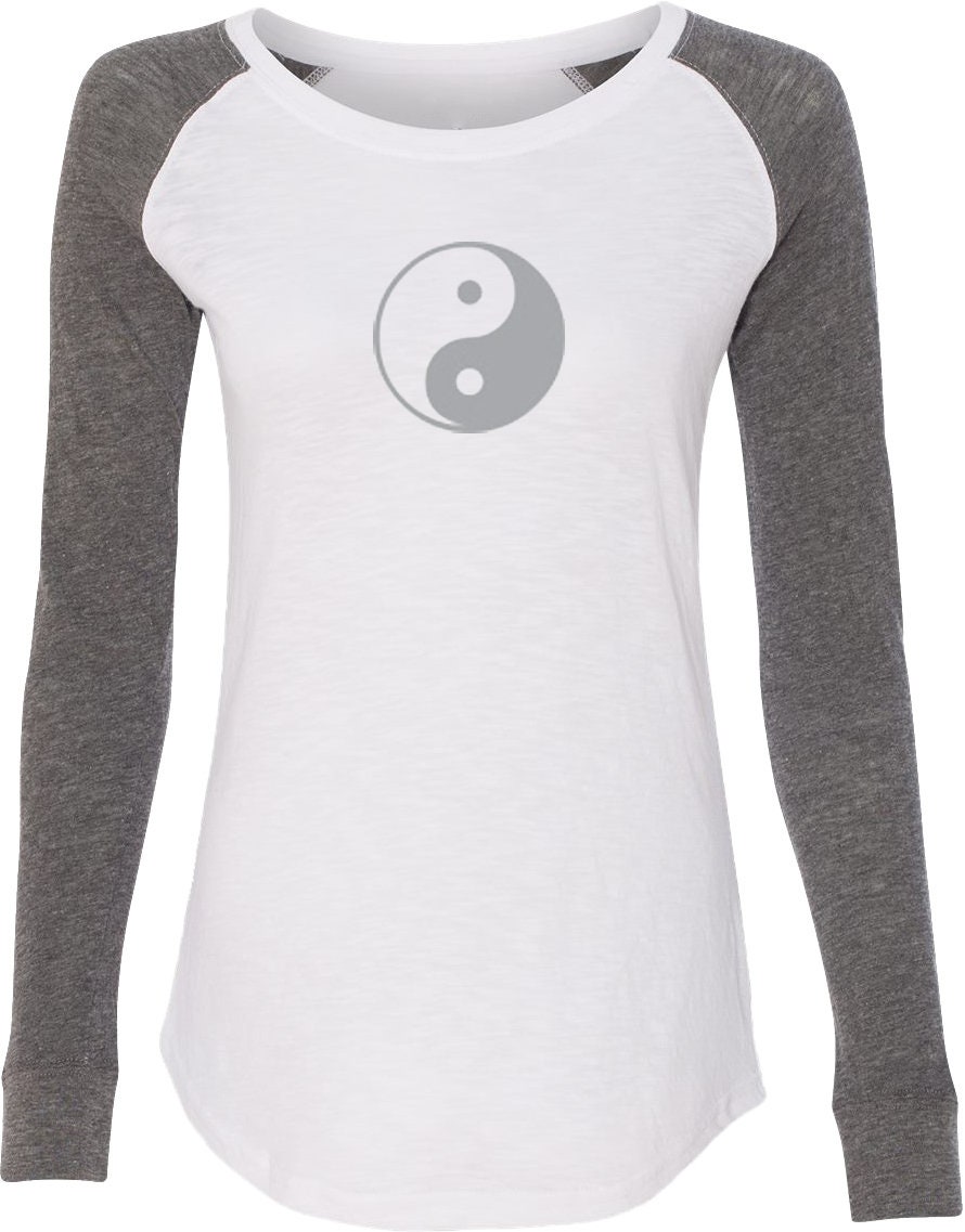 Yin Yang Big Print Ladies Yoga Preppy Patch Slub T-shirt | Etsy