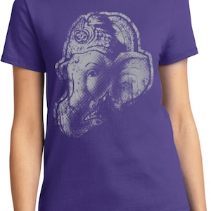 BIG Ganesha Profile Ladies Yoga Tee T-Shirt = LPC61-BIGPROFILE