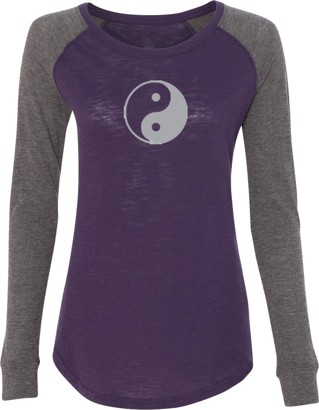 Yin Yang Big Print Ladies Yoga Preppy Patch Slub T-shirt - Etsy