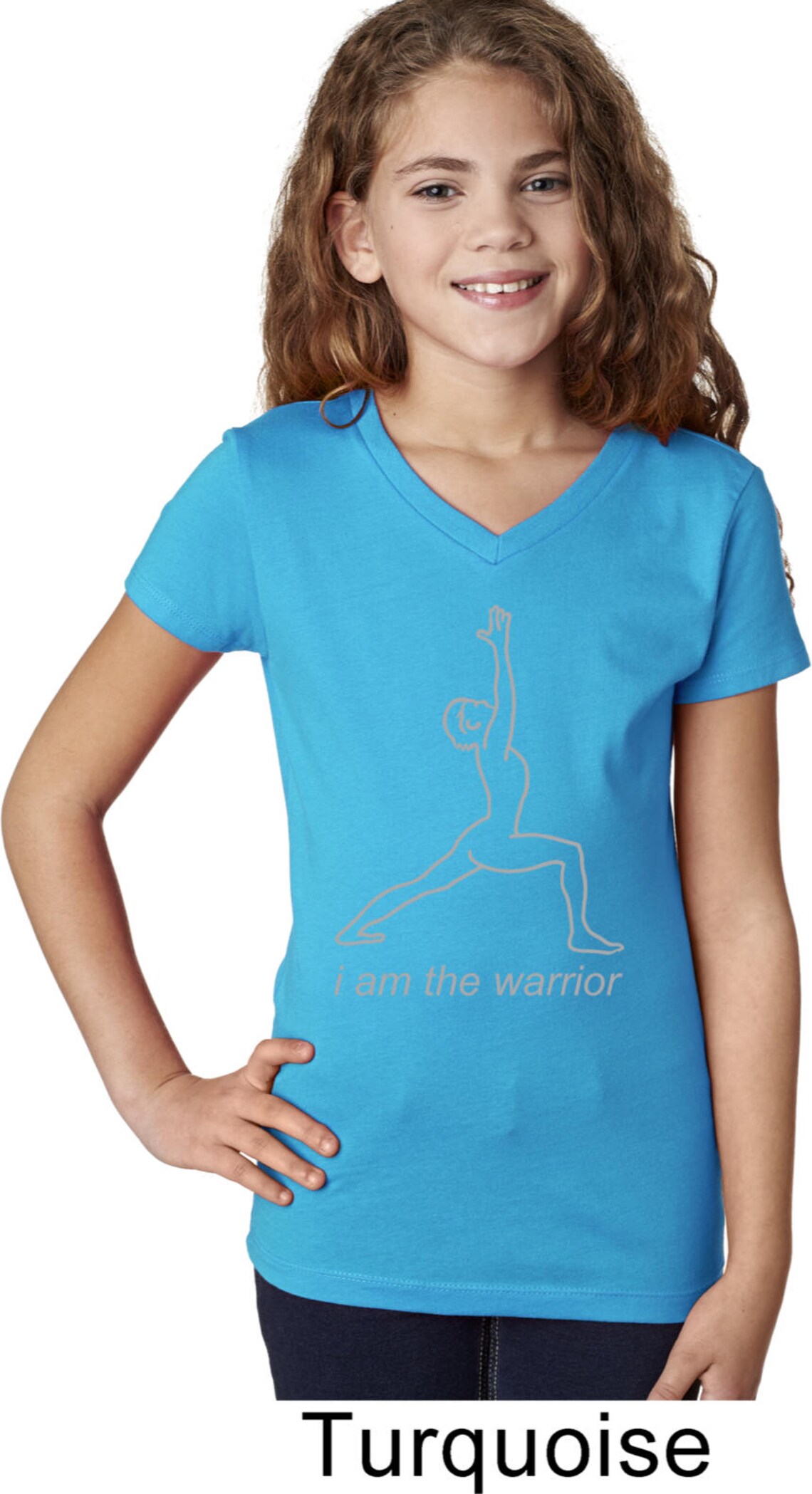 Line Warrior Girl's Yoga Vneck Tee Tshirt Etsy