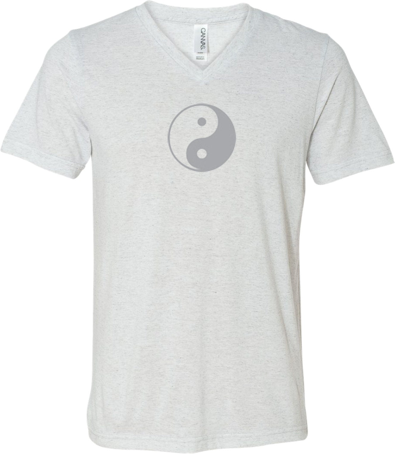 Yin Yang Big Print Adult Unisex Yoga Triblend V-neck Tee Shirt