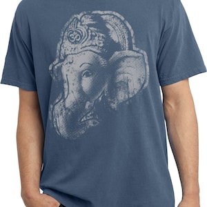 BIG Ganesha Profile Yoga Pigment Dyed Tee T-Shirt = PC099-BIGPROFILE