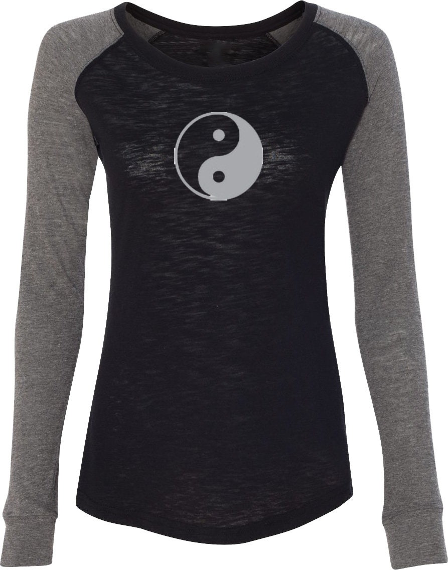 Yin Yang Big Print Ladies Yoga Preppy Patch Slub T-shirt | Etsy