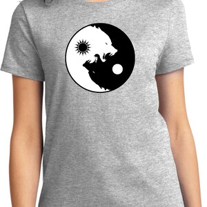 T-shirt The Mountain Yin Yang Wolves - Tie-dye Marron - Taille XL - 100% Coton